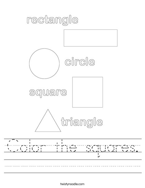 Color the squares Worksheet - Twisty Noodle