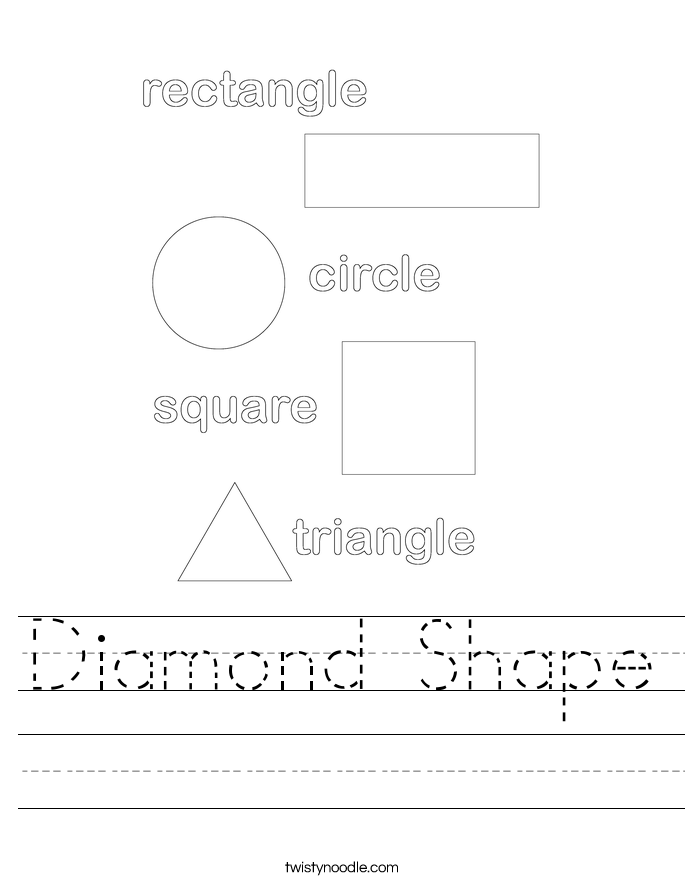 Diamond Shape Worksheet Twisty Noodle Diamond Shape Worksheet Twisty Noodle