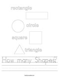 How many Shapes? Worksheet