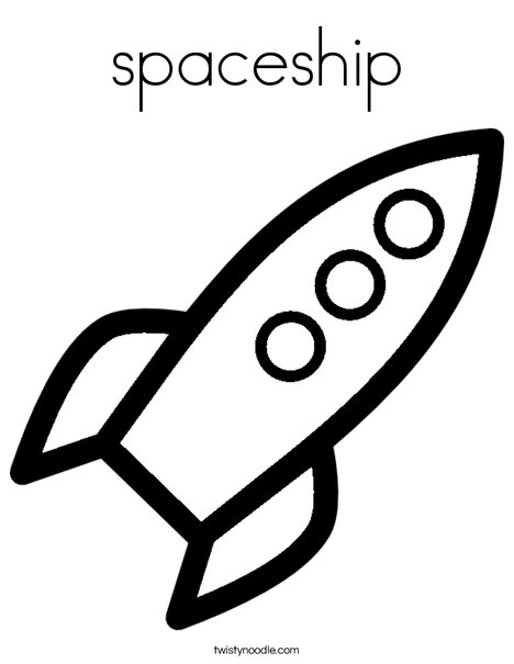 spaceship Coloring Page - Twisty Noodle