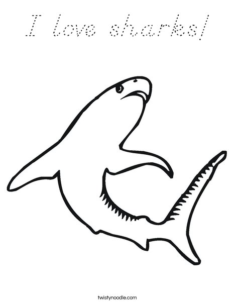 Swimming Shark Coloring Page