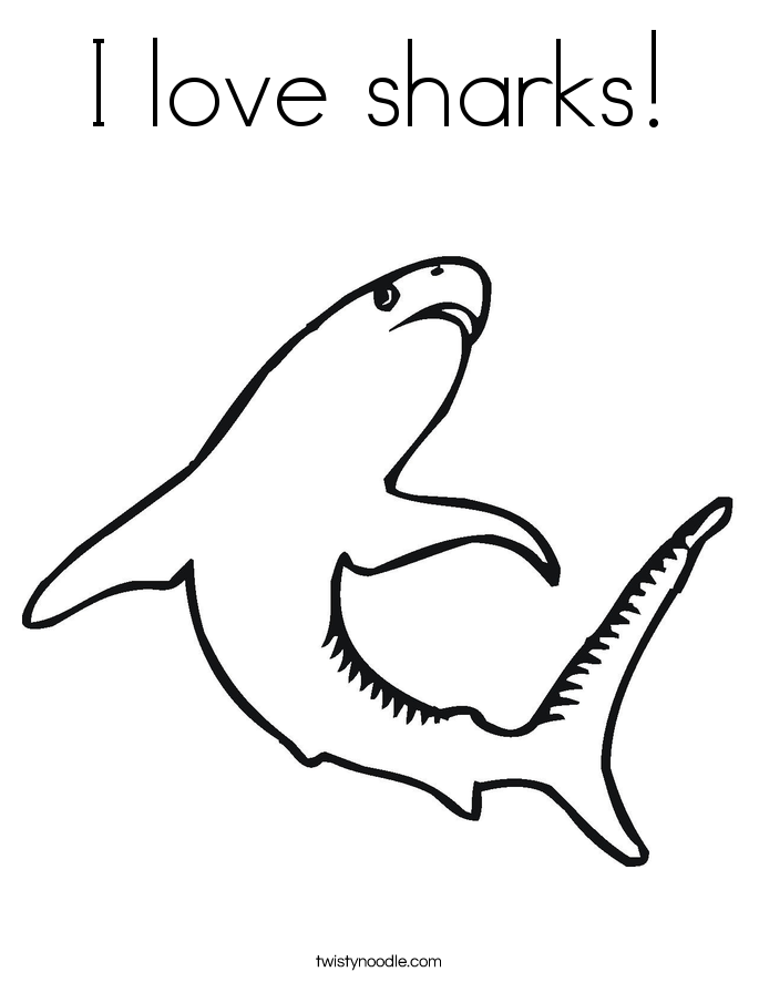 I love sharks! Coloring Page