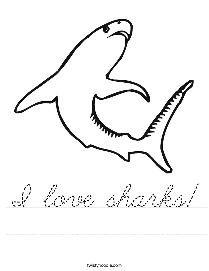 I love sharks! Worksheet