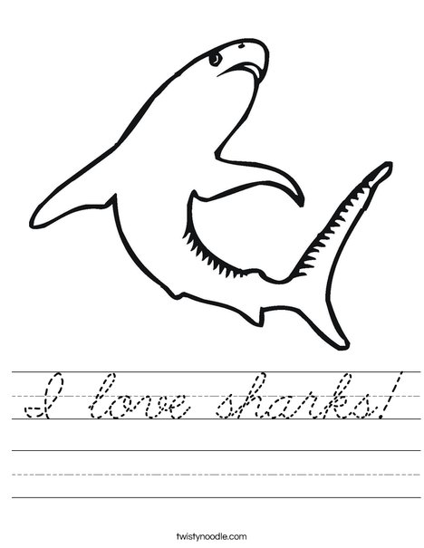Swimming Shark Worksheet