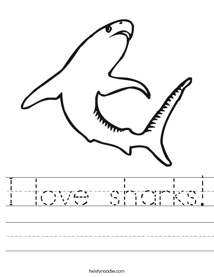 i love sharks worksheet twisty noodle