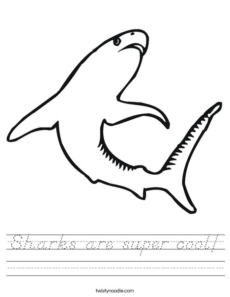 Swimming Shark Worksheet