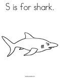 S is for shark. Coloring Page