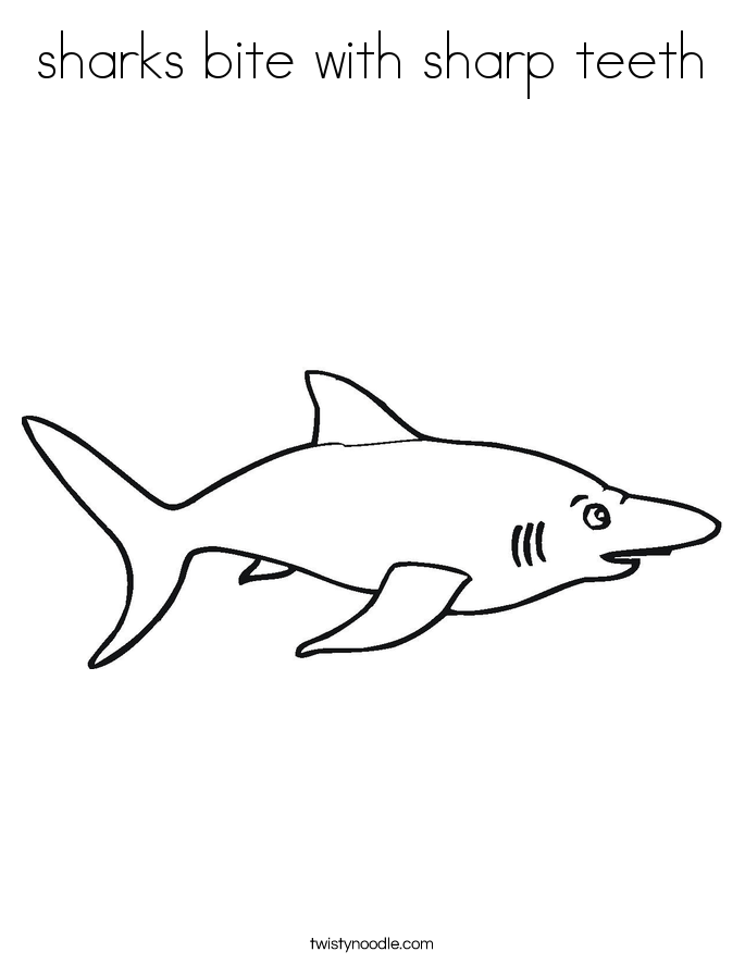 sharks bite with sharp teeth Coloring Page