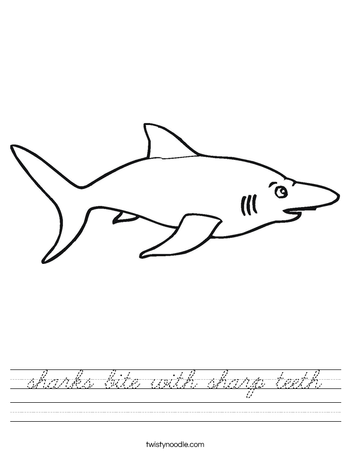 sharks bite with sharp teeth Worksheet