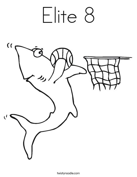 Sharks love Basketball! Coloring Page