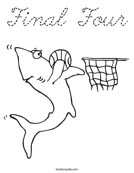 Sharks love Basketball! Coloring Page