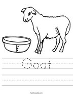 Goat Handwriting Sheet