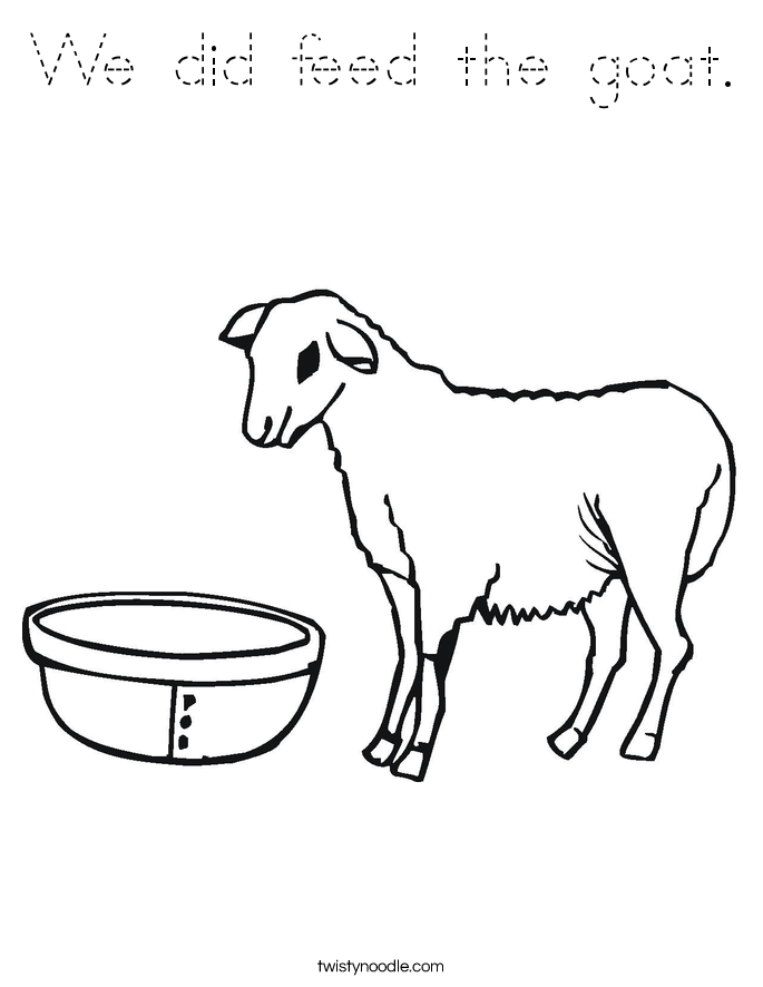We did feed the goat. Coloring Page