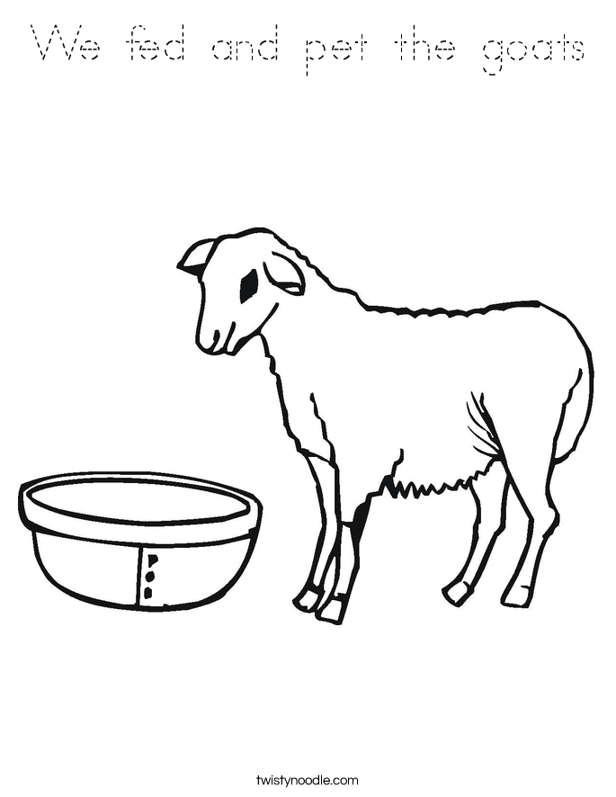 We fed and pet the goats Coloring Page