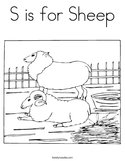 S is for Sheep Coloring Page