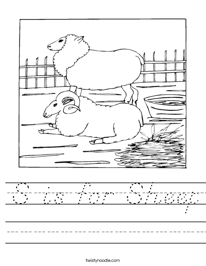 S is for Sheep Worksheet