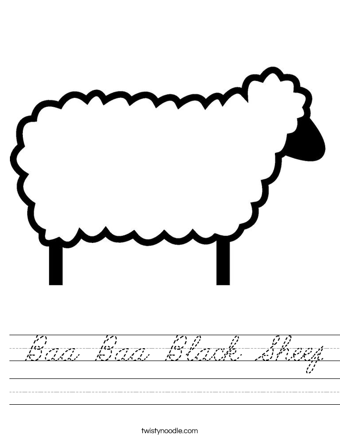 Baa Baa Black Sheep Worksheet