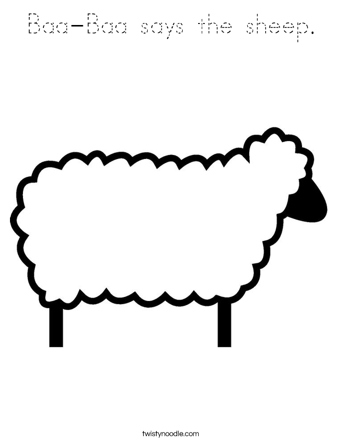 Baa-Baa says the sheep. Coloring Page