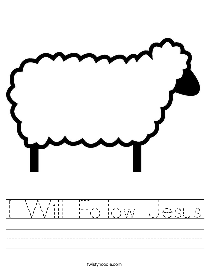 I Will Follow Jesus Worksheet - Twisty Noodle