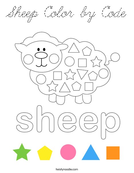 Sheep Color by Code Coloring Page