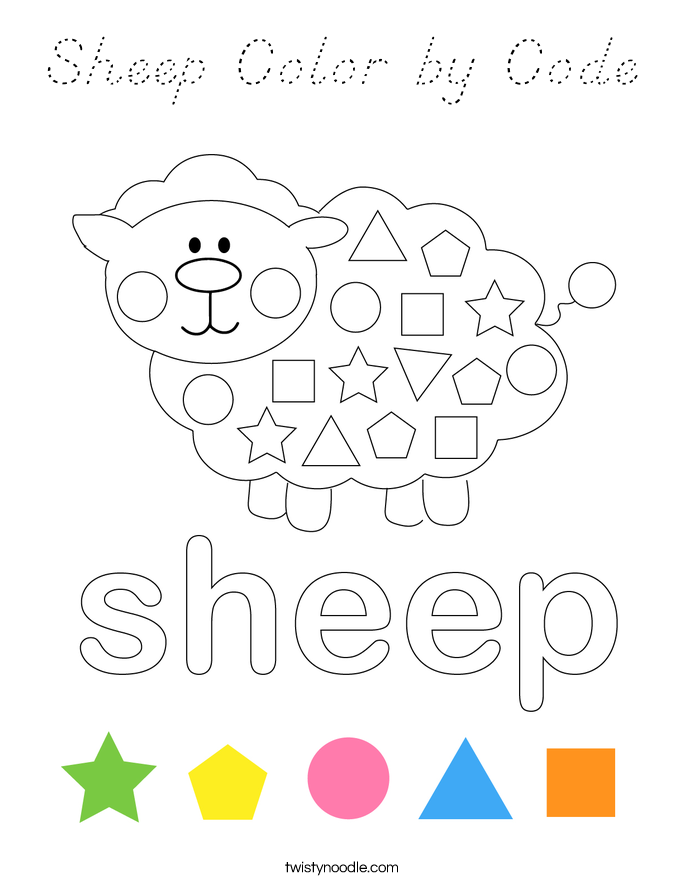 Sheep Color by Code Coloring Page