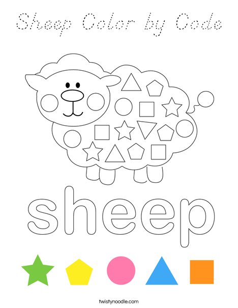 Sheep Color by Code Coloring Page