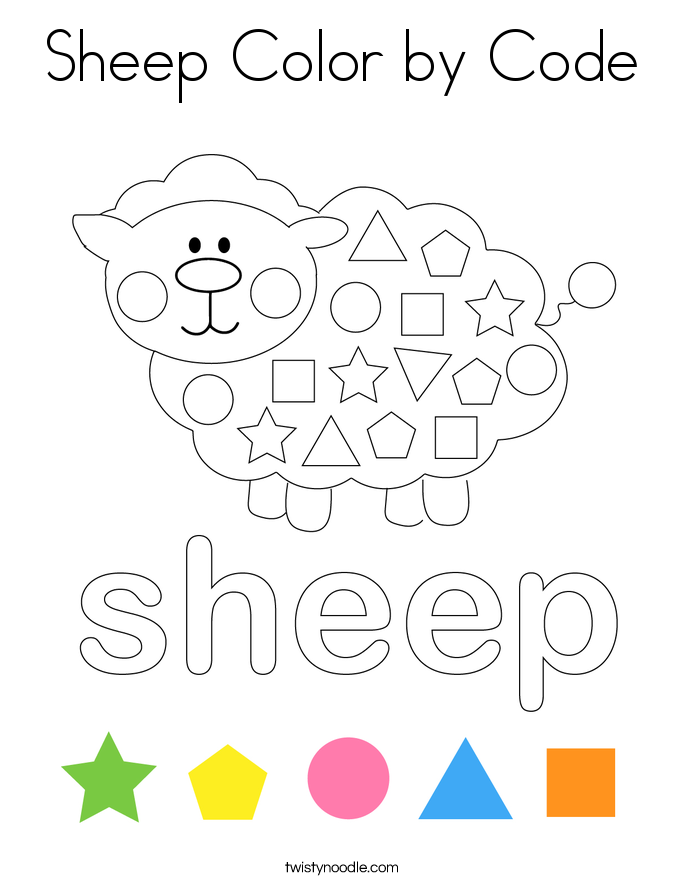 Sheep Color by Code Coloring Page