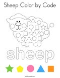 Sheep Color by Code Coloring Page