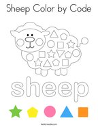 Sheep Color by Code Coloring Page