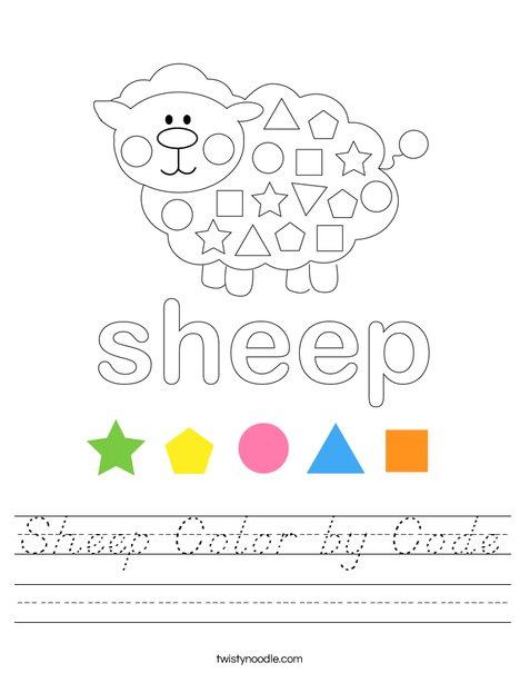 Sheep Color by Code Worksheet