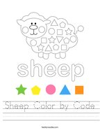 Sheep Color by Code Handwriting Sheet