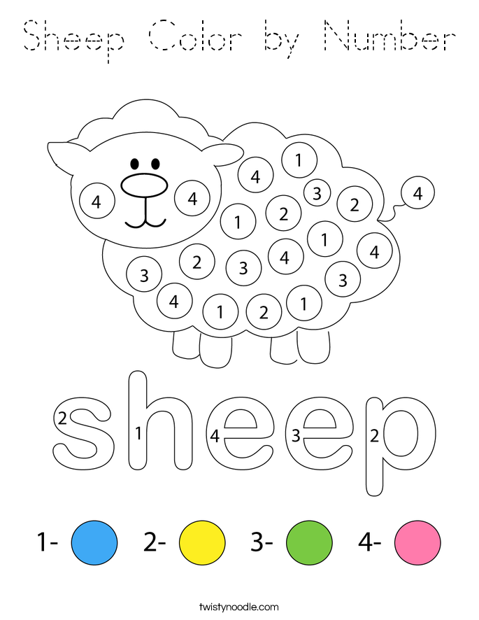 Sheep Color by Number Coloring Page