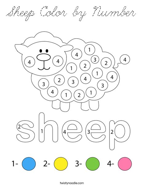 Sheep Color by Number Coloring Page