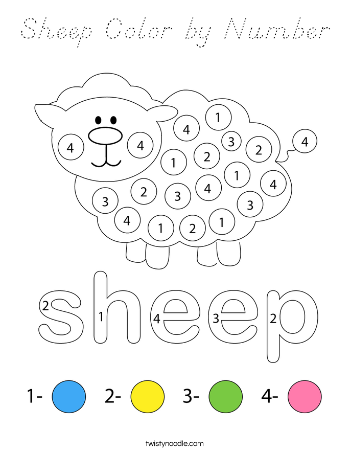 Sheep Color by Number Coloring Page