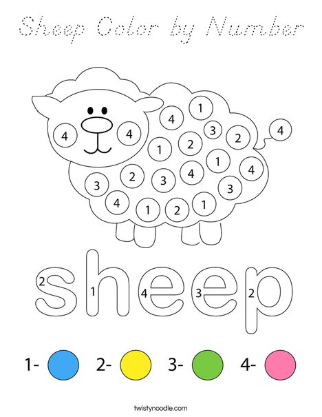 Sheep Color by Number Coloring Page