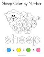 Sheep Color by Number Coloring Page