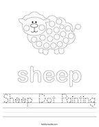 Sheep Dot Painting Handwriting Sheet