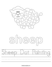 Sheep Dot Painting Handwriting Sheet