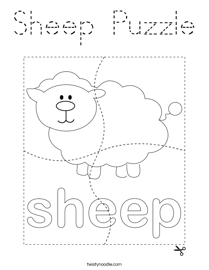 Sheep Puzzle Coloring Page