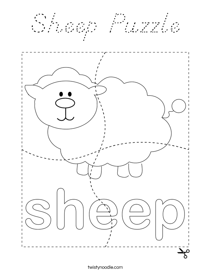 Sheep Puzzle Coloring Page