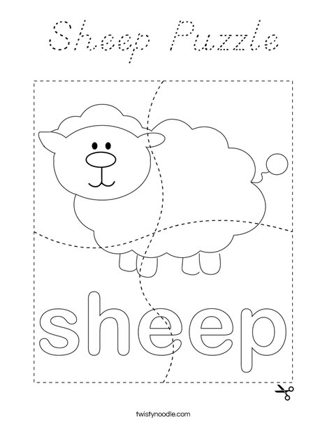 Sheep Puzzle Coloring Page