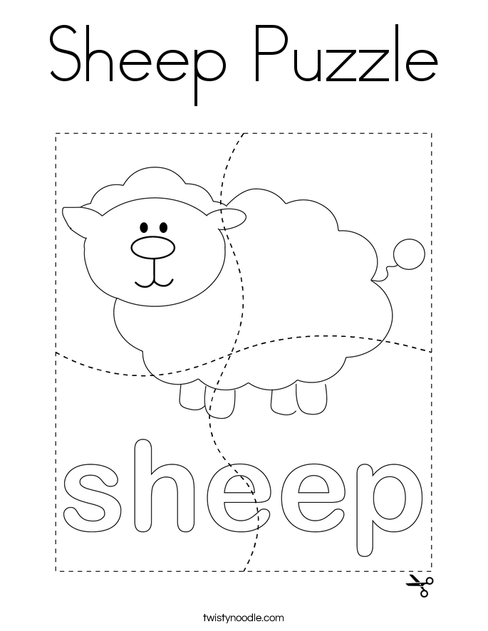 Sheep Puzzle Coloring Page