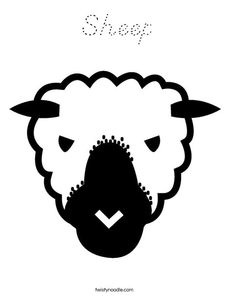 Sheep Head Coloring Page