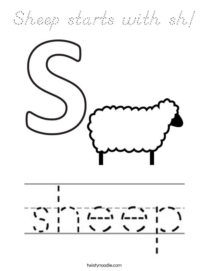 Sheep starts with sh! Coloring Page