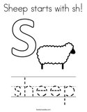 Sheep starts with sh Coloring Page