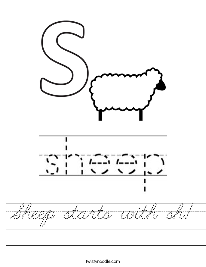 Sheep starts with sh! Worksheet