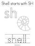 Shell starts with SH Coloring Page