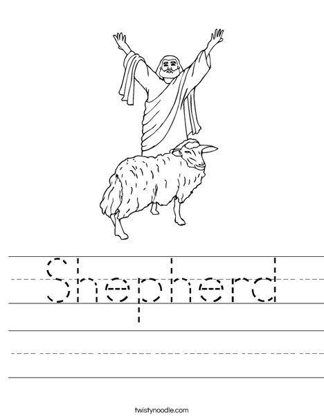 Shepherd with Sheep Worksheet