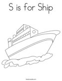 S is for Ship Coloring Page