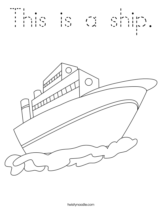 This is a ship. Coloring Page